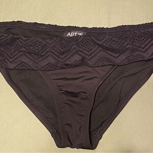 Apt. 9 Black Lace Accent Swim Bottom